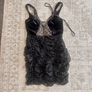 For Love And Lemons Black Lace Chemise